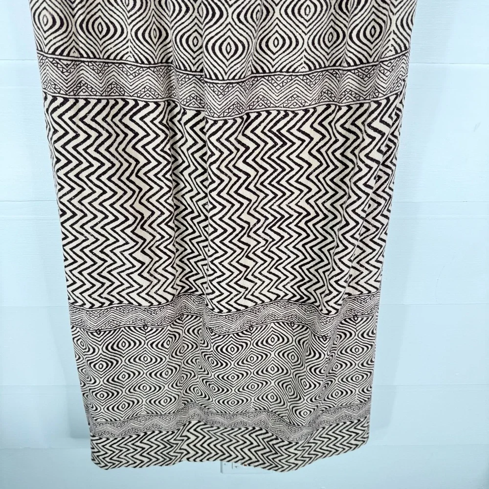 Edmé & Esyllte Anthropologie Strapless Maxi Dress Sz 12 Brown Cream Boho Cotton - Picture 6 of 14